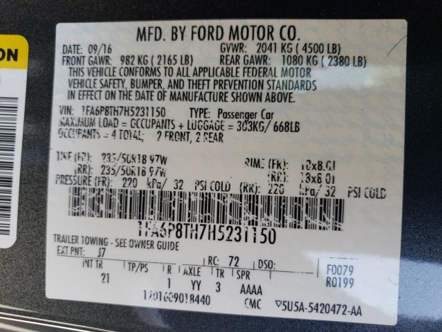 1FA6P8TH7H5231150 Ford MUSTANG