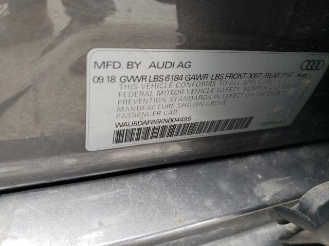 2019 AUDI A8 L WAU8DAF86KN004499