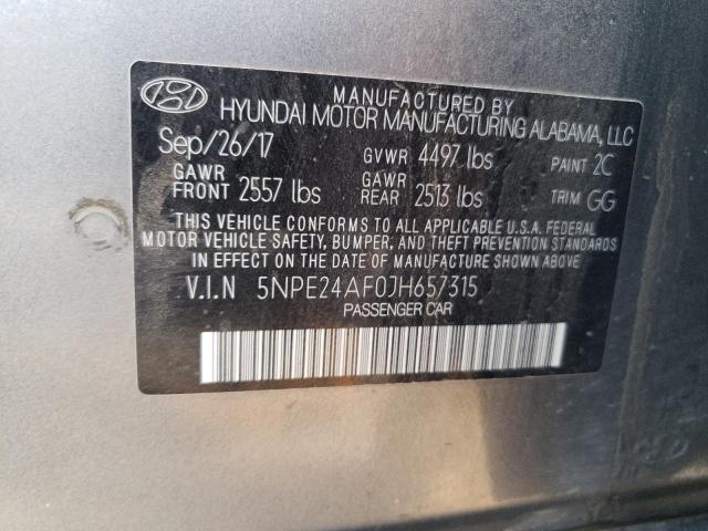 5NPE24AF0JH657315 | 2018 HYUNDAI SONATA SE