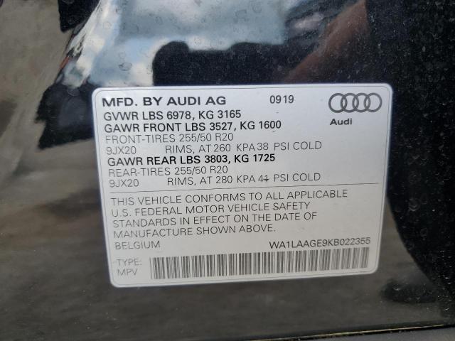 2019 AUDI E-TRON PRE - WA1LAAGE9KB022355