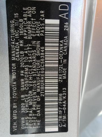 2T1BURHE6GC563846 Toyota COROLLA L