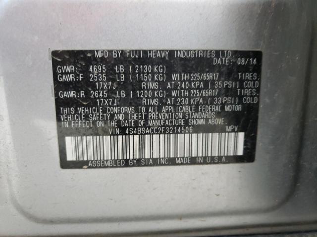 4S4BSACC2F3214506 Subaru Outback 2.5i Premium
