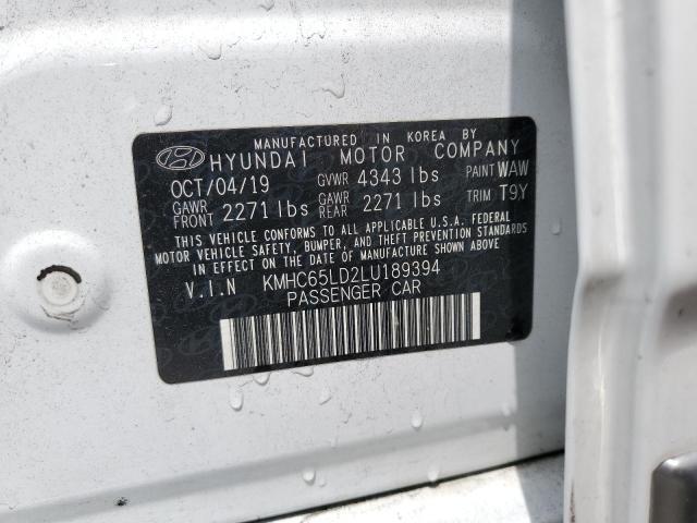 KMHC65LD2LU189394 Hyundai IONIQ SE