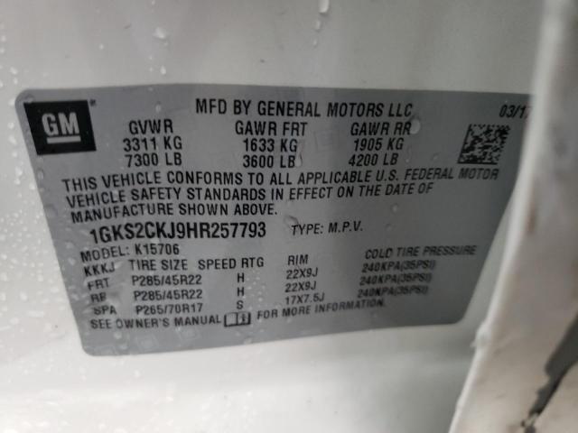 1GKS2CKJ9HR257793 GMC YUKON DENALI