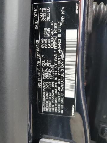 2017 VOLVO XC60 T6 DY YV449MRR6H2216755