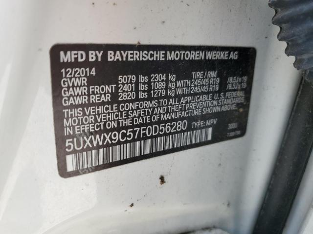 2015 BMW X3 XDRIVE2 5UXWX9C57F0D56280