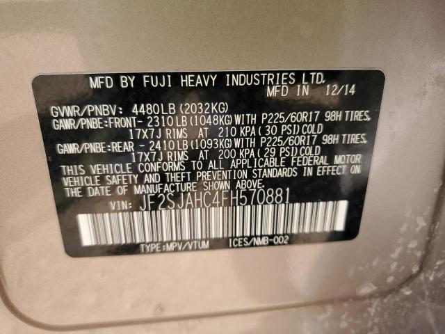 JF2SJAHC4FH570881 Subaru Forester 2.5i Limited