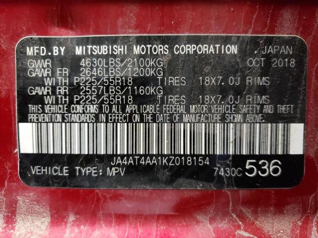 JA4AT4AA1KZ018154 Mitsubishi Eclipse Cross Le
