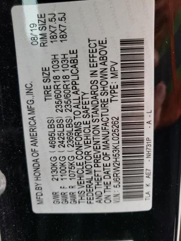 5J6RW2H53KL025262 Honda CR-V EX