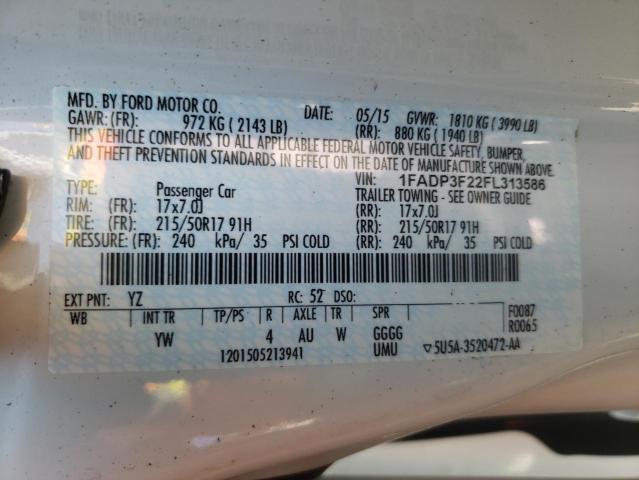 1FADP3F22FL313586 Ford FOCUS SE