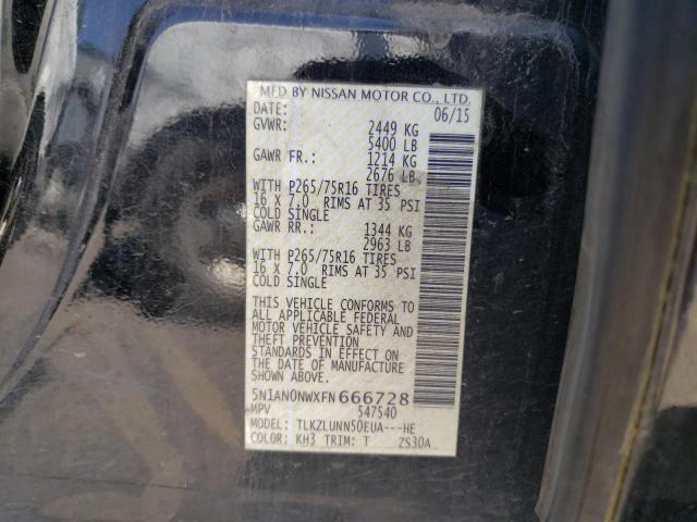 2015 NISSAN XTERRA X 5N1AN0NWXFN666728