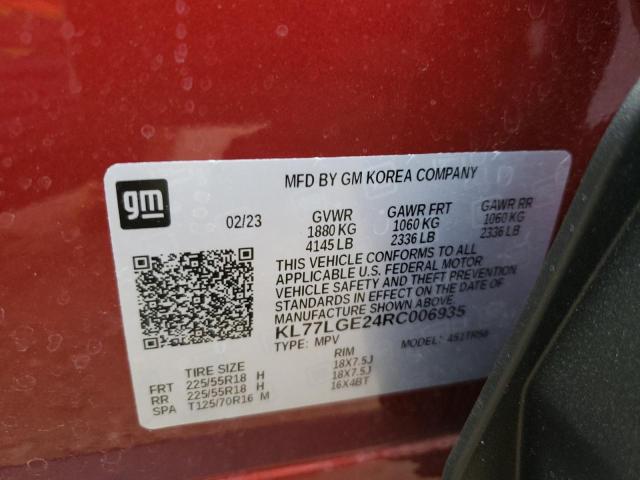 2024 CHEVROLET TRAX 1RS KL77LGE24RC006935