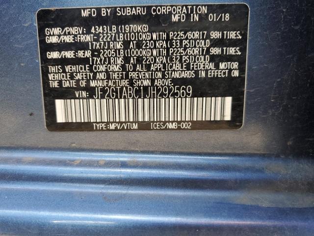 JF2GTABC1JH292569 Subaru Crosstrek Premium