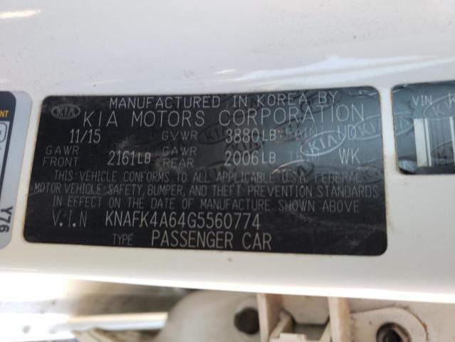 KNAFK4A64G5560774 KIA FORTE LX