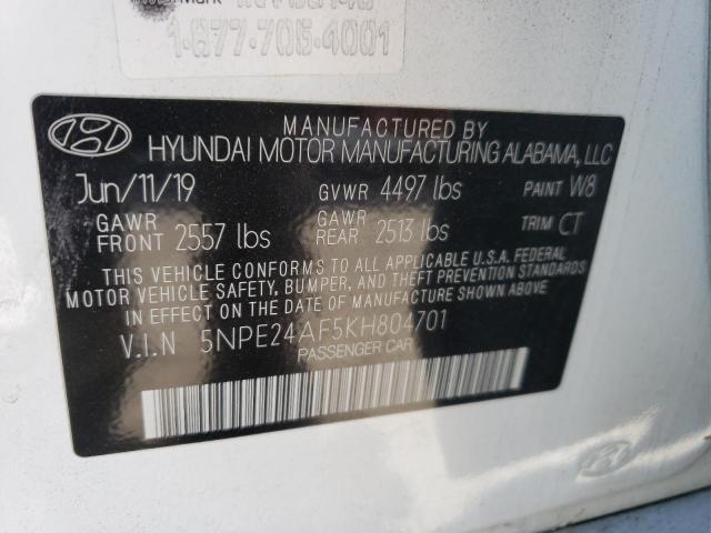 5NPE24AF5KH804701 Hyundai SONATA SE