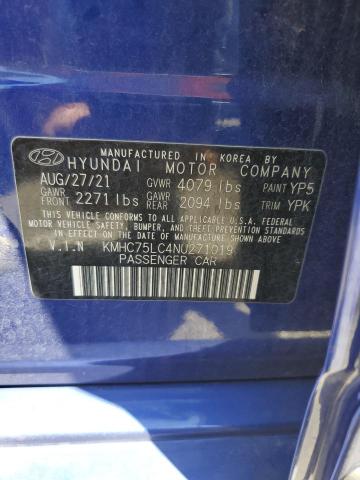 KMHC75LC4NU271019 Hyundai IONIQ SE