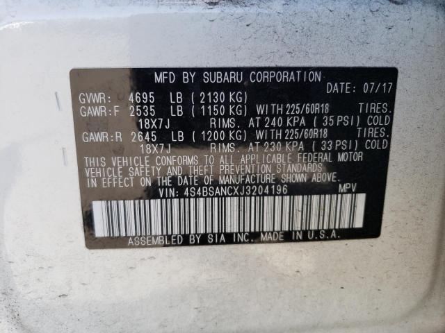 4S4BSANCXJ3204196 Subaru Outback 2.5i Limited