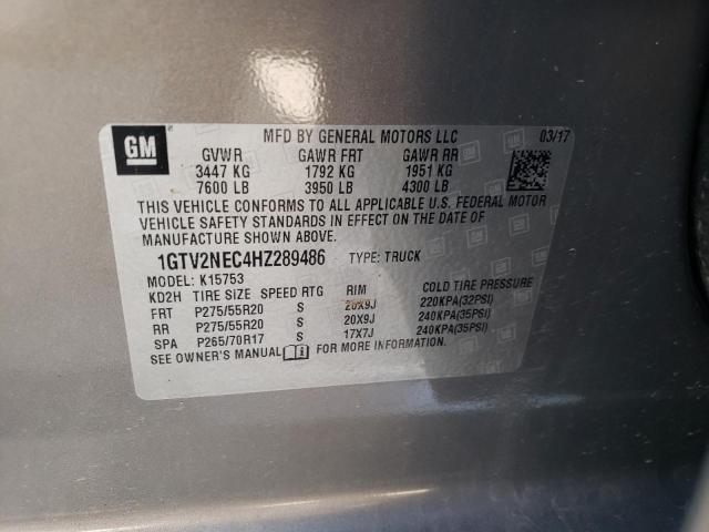 1GTV2NEC4HZ289486 | 2017 GMC SIERRA K15