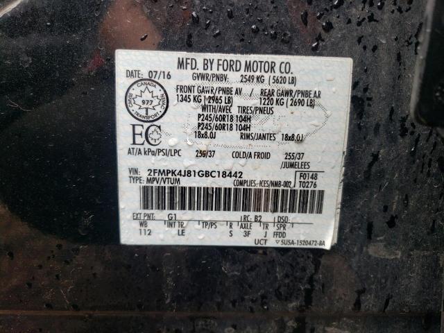 2FMPK4J81GBC18442 2016 FORD EDGE, photo no. 12