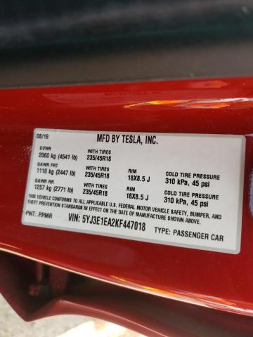 5YJ3E1EA2KF447018 Tesla MODEL 3