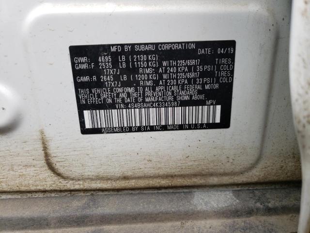4S4BSAHC4K3345987 Subaru Outback 2.5i Premium