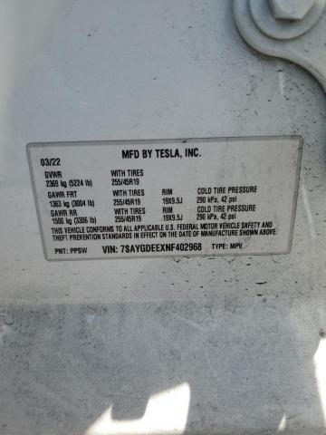 7SAYGDEEXNF402968 Tesla Model Y