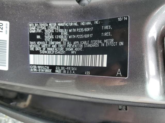 5TDYK3DC2FS546291 2015 TOYOTA SIENNA, photo no. 13