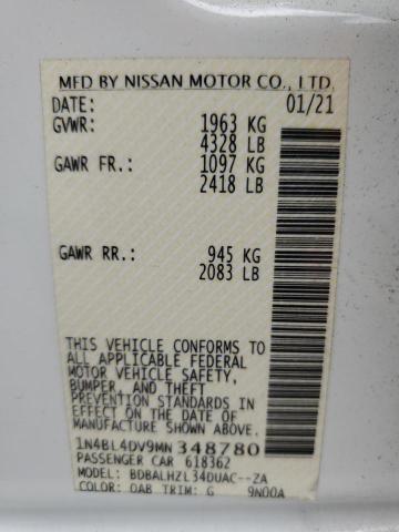 1N4BL4DV9MN348780 Nissan ALTIMA SV