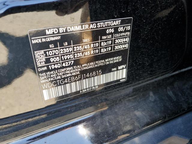 WDCTG4EB6FJ146815 Mercedes-Benz GLA 250