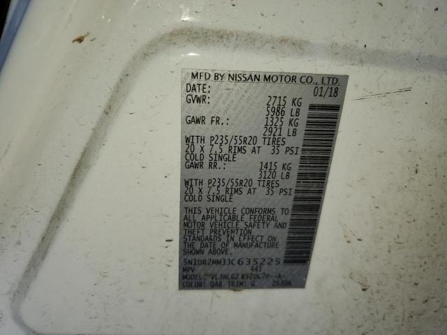 5N1DR2MM3JC635225 Nissan Pathfinder S