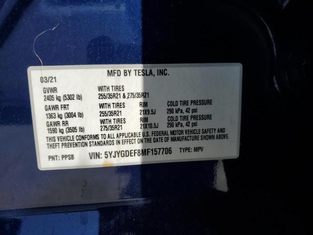 5YJYGDEF8MF157706 Tesla Model Y