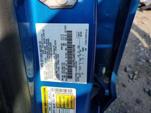 3FA6P0LU6KR180498 2019 FORD FUSION, photo no. 13