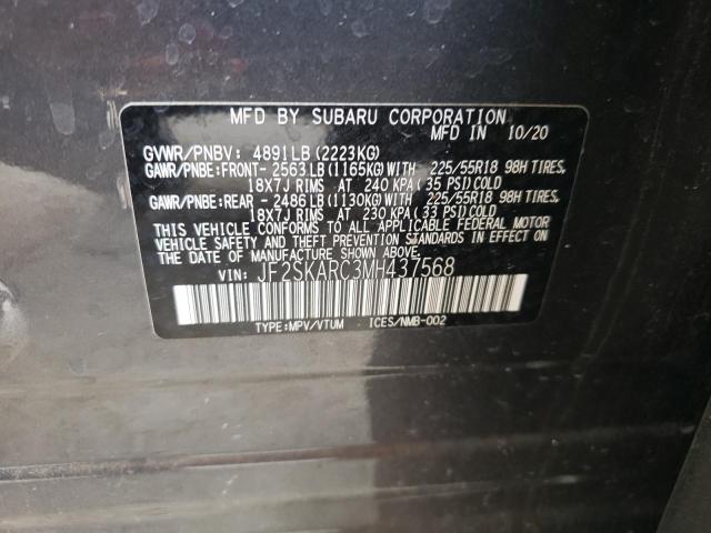 2021 SUBARU FORESTER S - JF2SKARC3MH437568