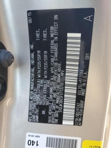 5TDJK3DC5FS113310 Toyota SIENNA LE