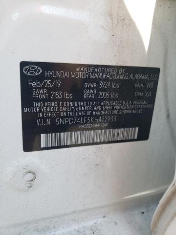 5NPD74LF5KH472933 Hyundai ELANTRA SE