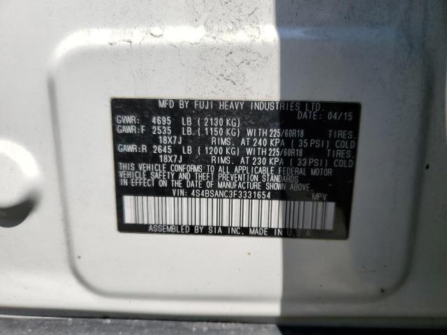 4S4BSANC3F3331654 Subaru Outback 2.5i Limited