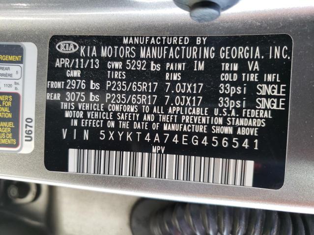5XYKT4A74EG456541 KIA SORENTO LX
