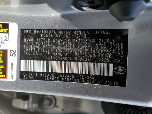 4T1G11AK1LU910038 Toyota Camry SE 12