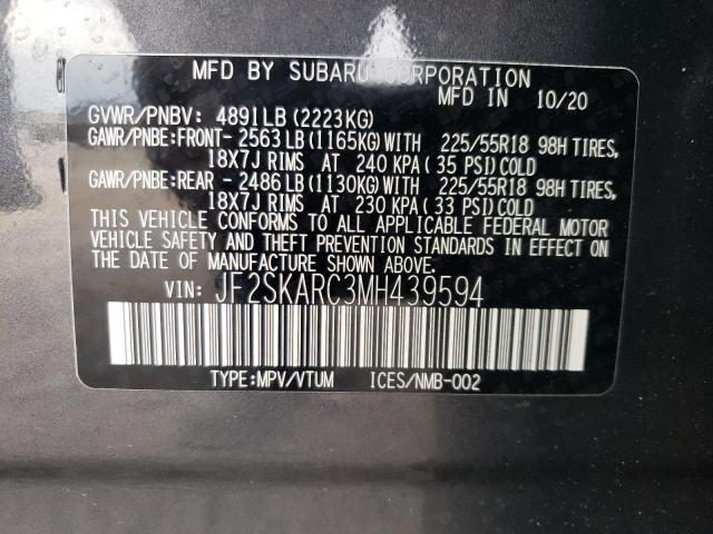 2021 SUBARU FORESTER S - JF2SKARC3MH439594