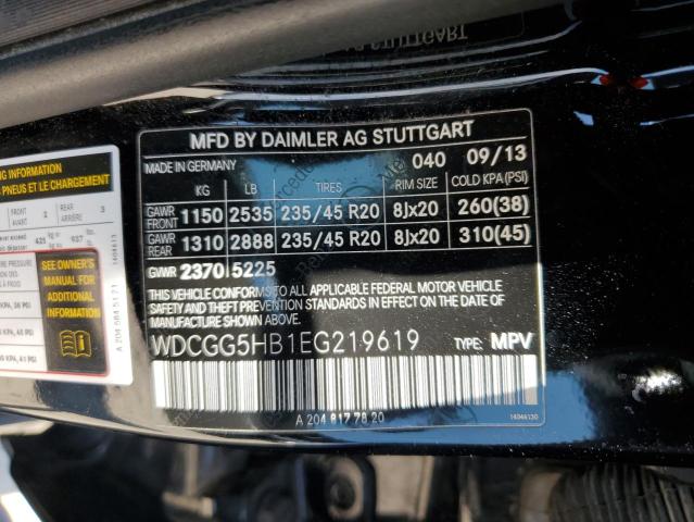 WDCGG5HB1EG219619 Mercedes-Benz GLK 350