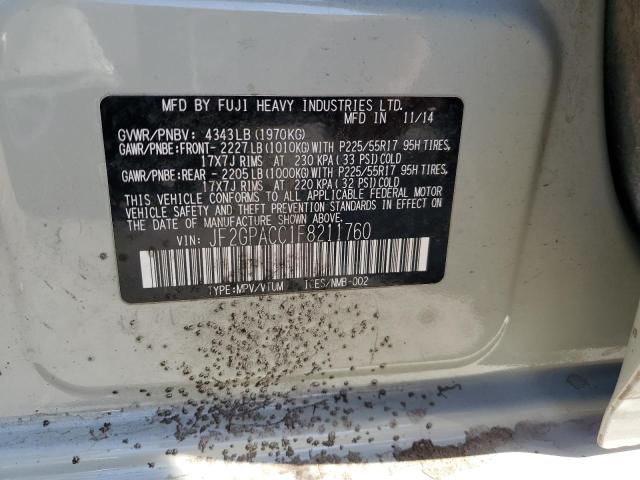 JF2GPACC1F8211760 Subaru Xv Crosstrek 2.0 Premium