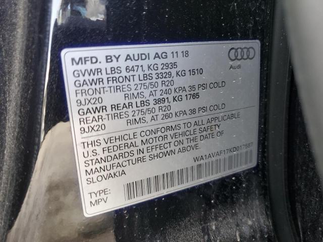 2019 AUDI Q8 PREMIUM - WA1AVAF17KD017587