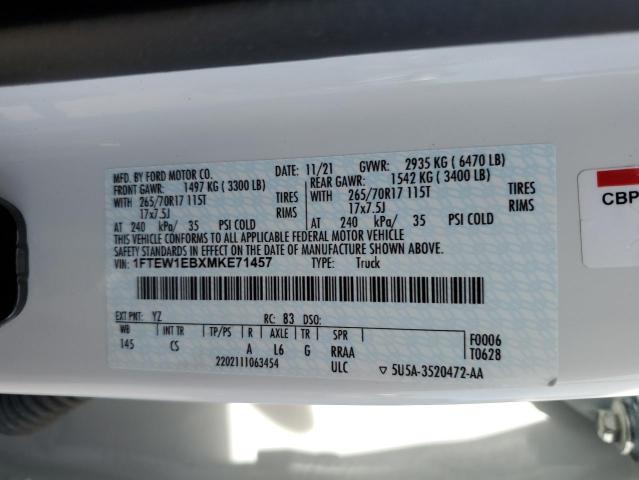 1FTEW1EBXMKE71457 Ford F150 Supercrew