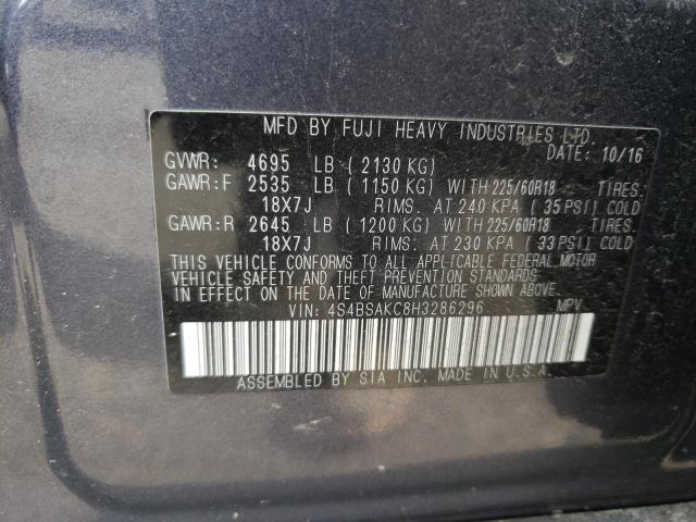 4S4BSAKC8H3286296 Subaru Outback 2.5i Limited