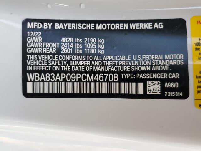 2023 BMW M440I WBA83AP09PCM46708