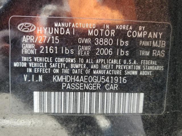 KMHDH4AE0GU541916 Hyundai ELANTRA SE