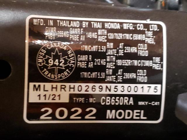 2022 HONDA CB650 RA - MLHRH0269N5300175