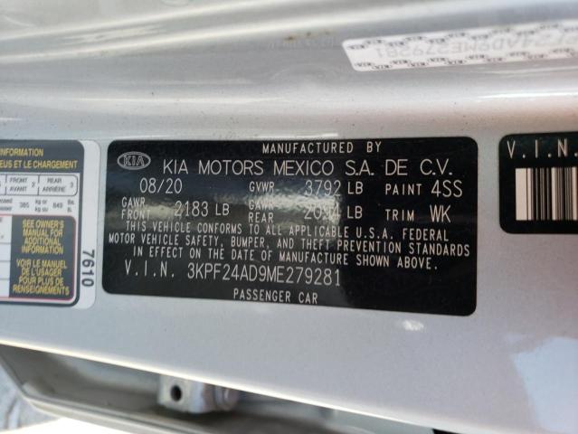 3KPF24AD9ME279281 KIA FORTE FE