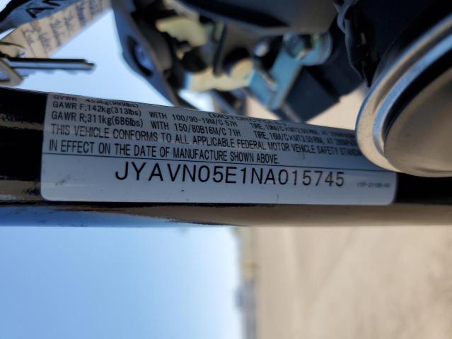 2022 YAMAHA XVS950 CUD JYAVN05E1NA015745