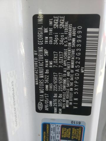 5XYPGDA52JG339690 KIA SORENTO LX